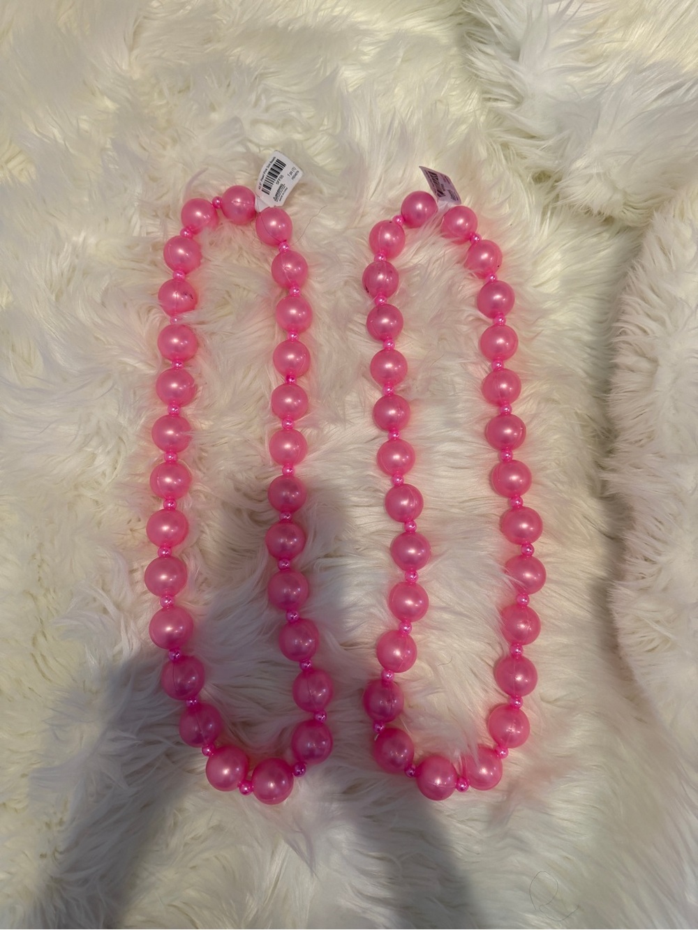 Pink Pearl Bead Necklace (Set of 2)